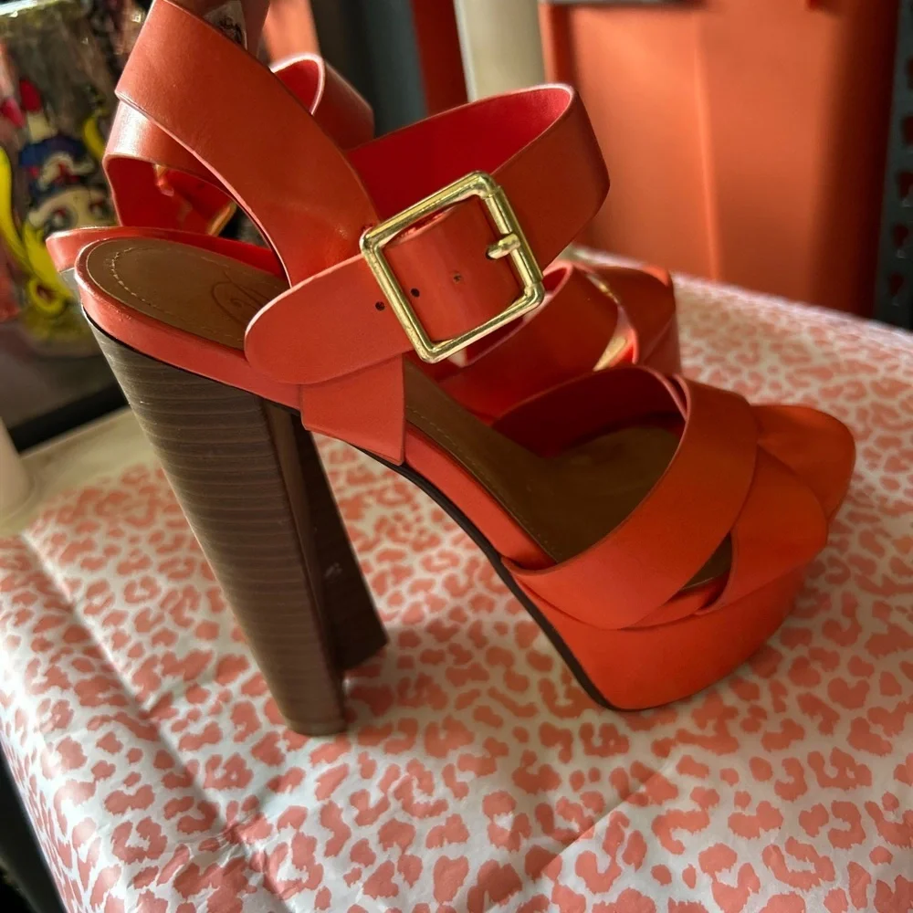 Stylish Orange Platform Sandals